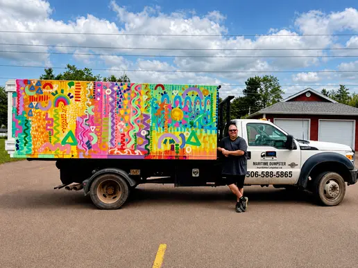 maritime dumpster painted maritime dumpster painted